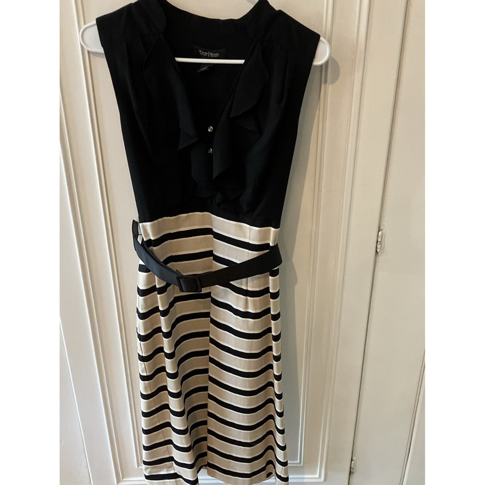 White  house black market Sleeveless Belted dress size 8 Office /Casual